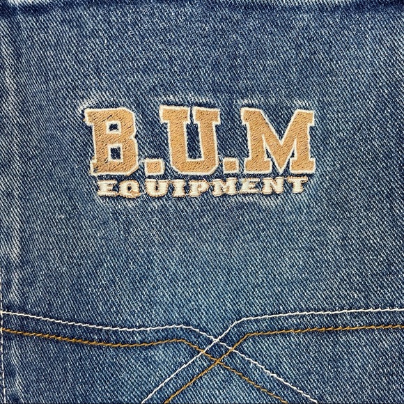 Vintage 1990s BUM Equipment Embroidered Logo Patch Spell-out Mens W38 Shorts - Picture 16 of 16